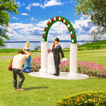 Vollmer 42365 H0 Figuren-Set Brautpaar mit Traubogen 