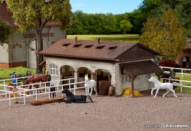 Vollmer 43790 Reitstall mit Pferdekoppel 