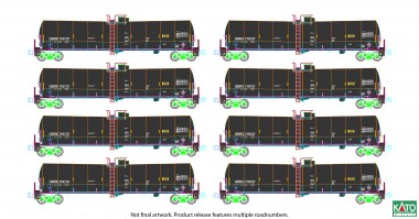 Kato 106-4802 GBRX Kesselwagen-Set 8-tlg. Ep.5/6 