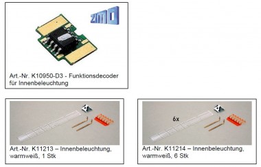 Kato 10950-D4 7x Innenbeleuchtung und Funktionsdecoder 