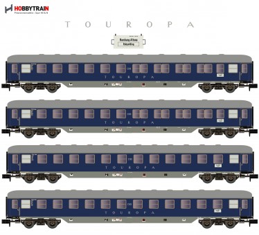 Hobbytrain 22200 DB Touropa Personenwagen-Set 4-tlg Ep.3 