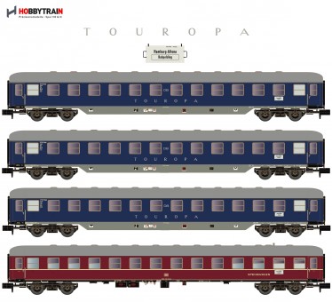 Hobbytrain 22201 DB Touropa Personenwagen-Set 4-tlg Ep.3b 