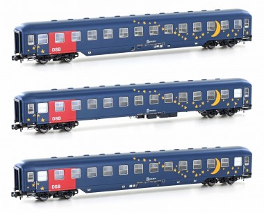 Hobbytrain 22209 DSB Liegewagen-Set 3-tlg. Bcm Ep.5 