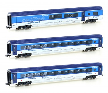 Hobbytrain 25231 3er Set Personenwagen CD Railjet, Ep.VI 