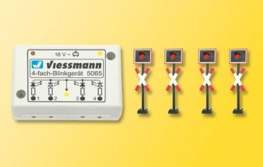 Viessmann 5800 Andreaskreuze, 4 St. mit Blinkelektronik 