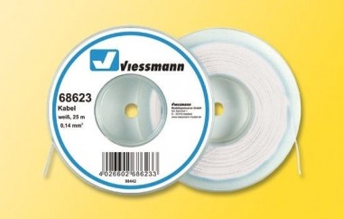Viessmann 68623 25 m Kabel, 0,14 mm², weiß 