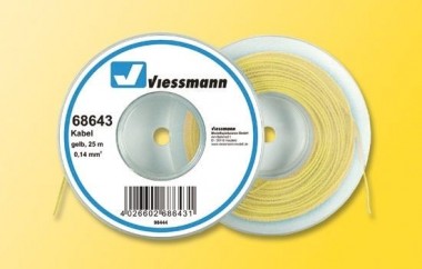 Viessmann 68643 25 m Kabel, 0,14 mm², gelb 