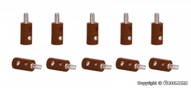 Viessmann 6873 10 Querlochstecker braun 