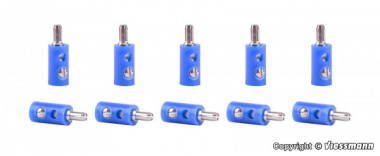 Viessmann 6874 10 Querlochstecker blau 