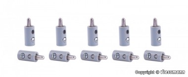 Viessmann 6876 10 Querlochstecker grau 