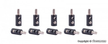 Viessmann 6877 10 Querlochstecker schwarz 