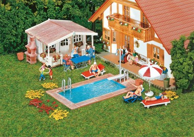 Faller 180542 Swimming Pool und Gartenhaus 