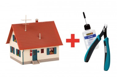 Faller 195602 Promotion-Set Bastelhaus creme/rot 