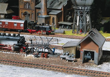 Faller 222138 Wasserkran, Lademaß, Rohrblasgerüst 