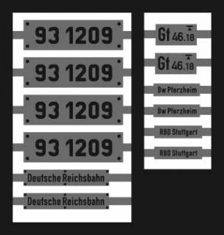 Weinert 91031 Ns-Ätzschilder  931209 DRG 