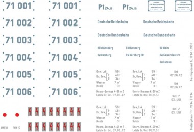 Weinert 91114 Schiebebilder BR 71 