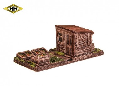 Peco CG252 Kleingartenanlage mit Schuppen, Frühbeet 