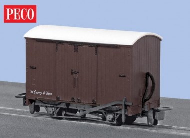 Peco GR-221U gedeckter Güterwagen unbeschriftet Braun 