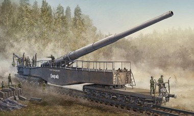 HobbyBoss 82903 Eisenbahngeschütz Leopold, 280 mm K5(E) 