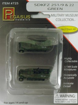 Pegasus Hobbies 725 Sd.Kfz. 251/9&22, grün, 2 Fertigmodelle 