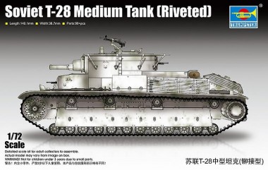 Trumpeter 757151 Soviet T-28 Medium Tank (Riveted) 