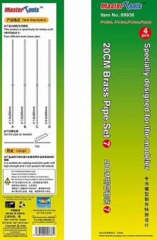 Master Tools 09936 Messingrohr , 20 cm, 4 Stück 