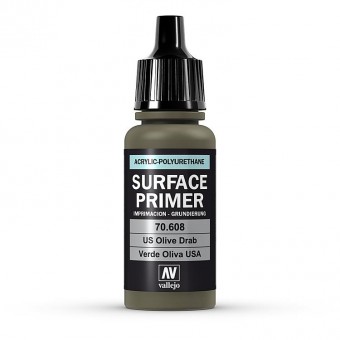 Vallejo 70608 Surface Primer: US Olivgrau 17 ml 