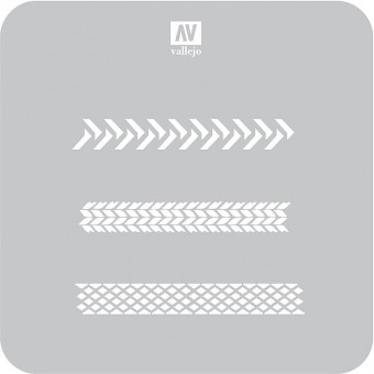 Vallejo 706632 ST-TX002 Bemal-Schablone Reifenspuren 