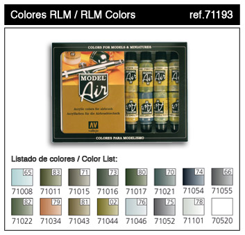 Vallejo 71193 Set: RLM-Farben, 16 x 17 ml 
