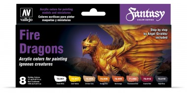 Vallejo 72312 Farbset: Fire Dragons, 8 x 17 ml 