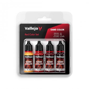 Vallejo 72377 Farb-Set Rot, 4x 18 ml  