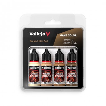 Vallejo 72380 Farb-Set Gebräunte Haut, 4x 18 ml  