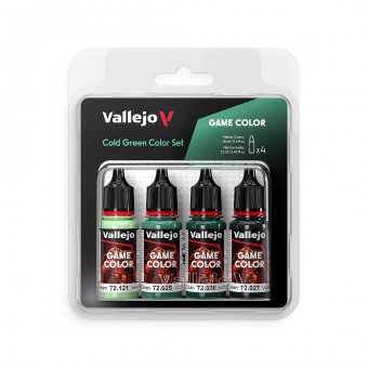 Vallejo 72383 Farb-Set Kalt-Grün, 4x 18 ml  