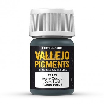 Vallejo 73123 Pigment - Dunkler Stahl, 30 ml 