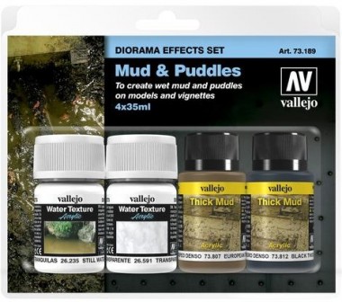 Vallejo 73189 Effekt-Set Schlamm und Pfützen 