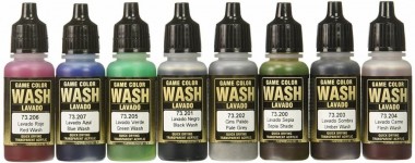 Vallejo 73998 Farbset, Washes, 8x17 ml, GameColor 