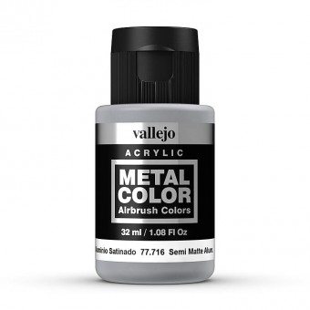 Vallejo 77716 Halbmattes Aluminium, 32 ml-Metal Color 
