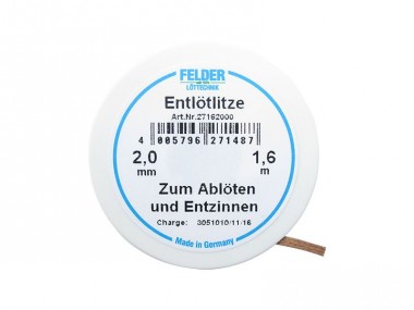 Schönwitz 27148 Entlötlitze - weiß 1,0mm breit 1,6m lang 