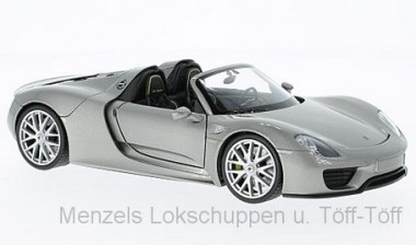 Welly WEL24055C-SILVER Porsche 918 Spyder silber offen 