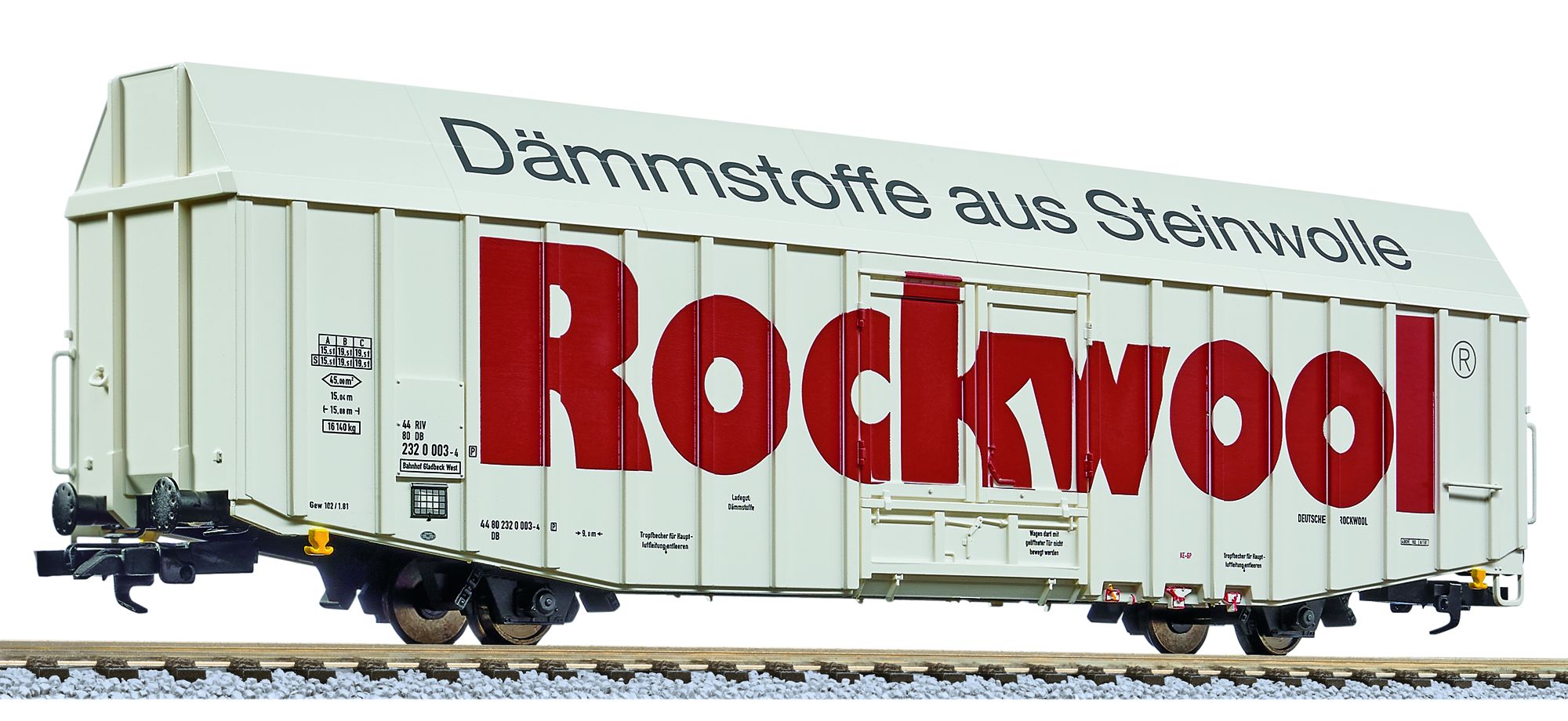 | Onlineshop 235814 Güterwagen Großraum DB Lokschuppen Rockwool Menzels Ep.4 Liliput