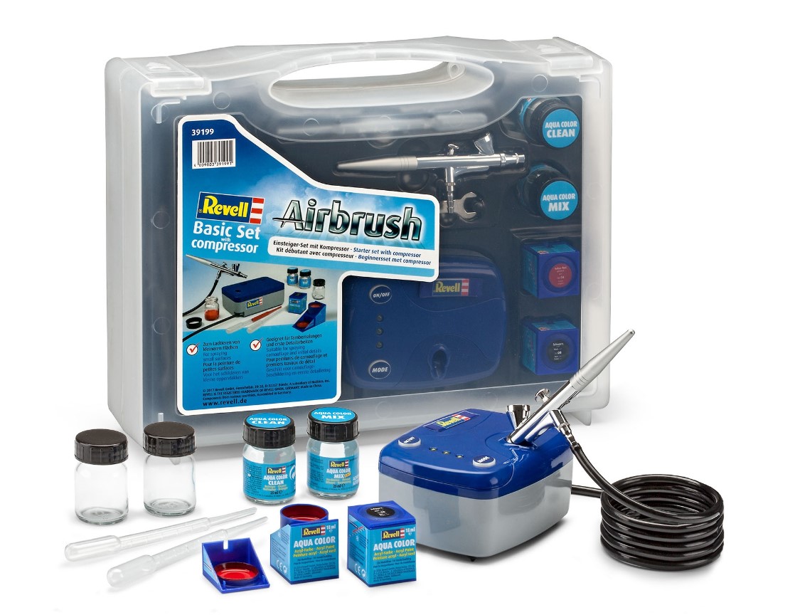 Revell 39199 Basic Set mit Kompressor Menzels Lokschuppen