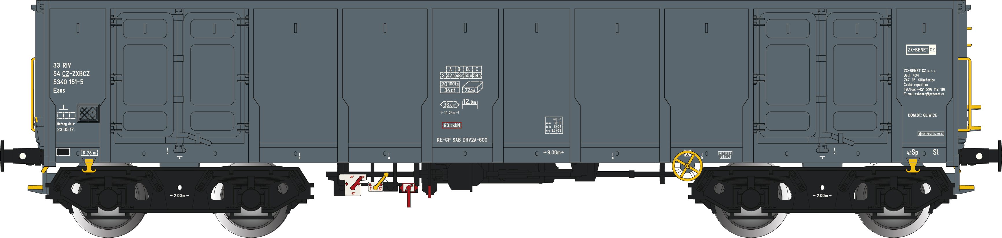 Albert Modell 534013 ZXBCZ offene Güterwagen Eaos Ep.6