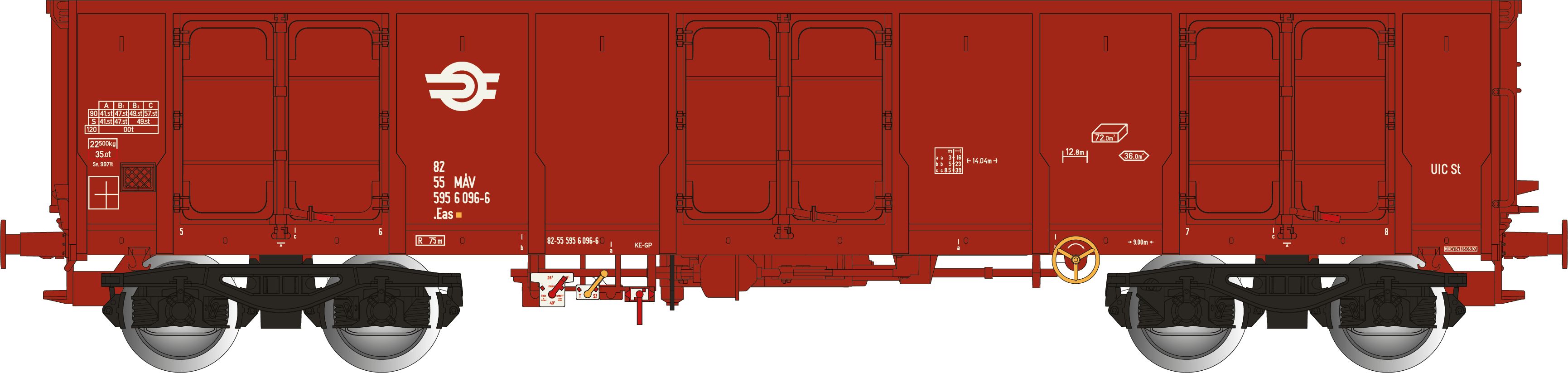 Albert Modell 595034 MAV offene Güterwagen Eas Ep.5