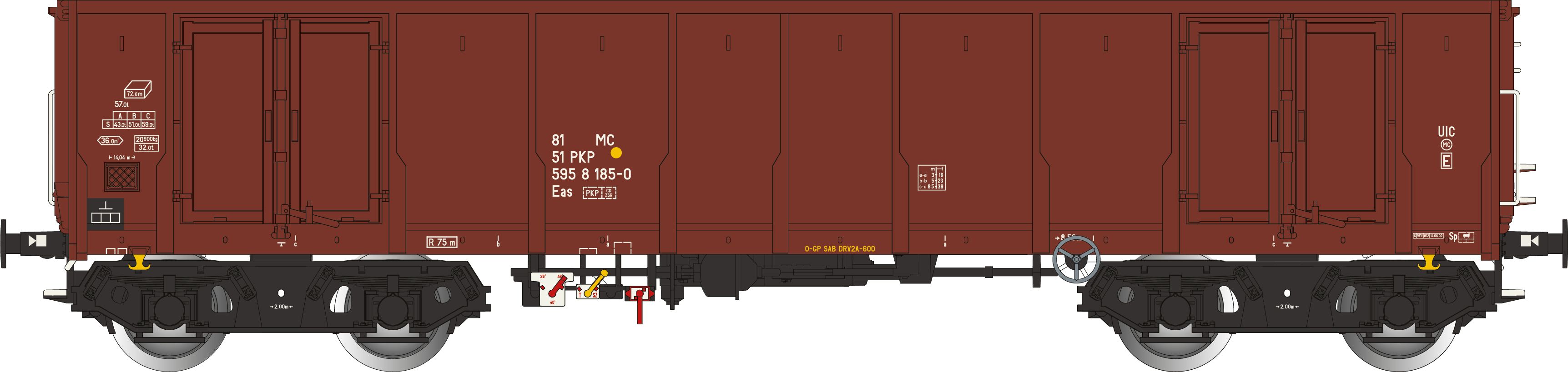 Albert Modell 595035 PKP offene Güterwagen Eas Ep.5